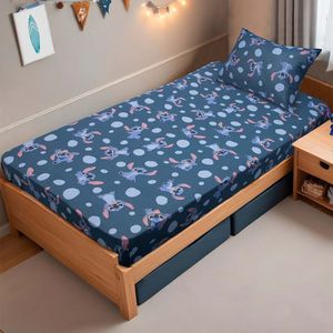 Jogo De Cama Solteiro 2 Pçs Stitch Disney Kids 70% Algodão 30% Poliéster Stitch Pedras