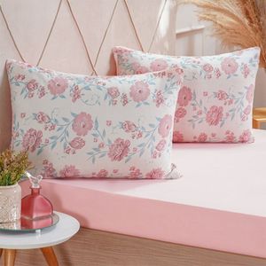 Jogo De Cama Solteiro Dreams Malha 100% Algodão 88x188x25cm Rosa Claro