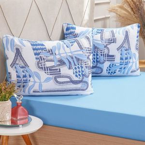 Jogo De Cama Solteiro Dreams Malha 100% Algodão 88x188x25cm Azul