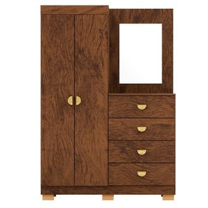 Comoda Roupeiro Espelho 120 Cm 2 Portas 20034 Imbuia Vlr
