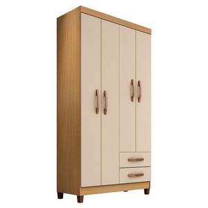 Roupeiro 4 Portas 2 Gavetas Moden 11548 100 Cm Carvalho Am Off White Incp