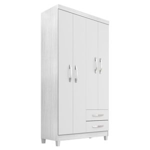 Roupeiro 4 Portas 2 Gavetas Moden 11548 100 Cm Branco Flex Incp