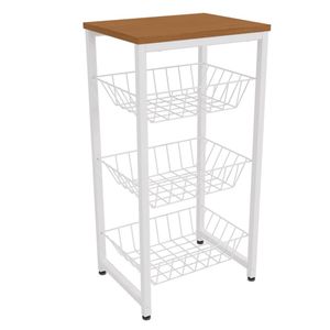 Fruteira De Chão 3 Cestos 75 Cm Li035 Canela Branco Kpb
