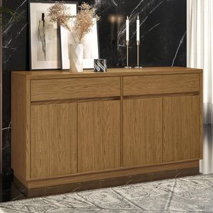 Buffet Aparador Ana 4 Portas E 2 Gavetas New Ceval Ypê