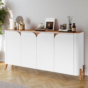 Buffet 4 Portas De Bater Portland Branco/cedro
