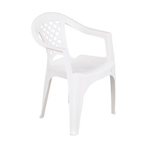 Cadeira De Jardim Em Plástico 72x50cm Com Braço Branco Iguape Tramontina