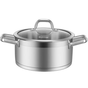 Duxtop Stockpot De Aço Inoxidável 4.2qt Com Tampa De Vidro, Pronto Para Indução