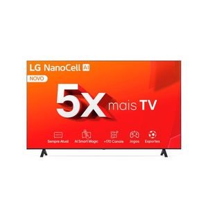 Smart TV LG 55 Polegadas Webos 4K UHD Nanocell 55NANO80TSA Preto Bivolt