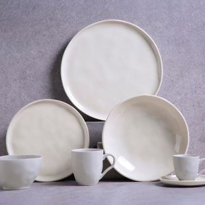 Conjunto Pratos Fundos Porto Brasil Clay Bio Stoneware 6 Pçs Areia