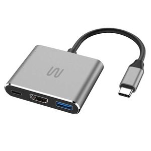 Hub Dock Usb Tipo-c 3 Em 1 Com Hdmi E Usb 3.0, Power