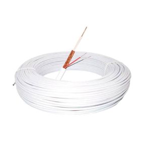 Cabo Coaxial Telecam Rf 4mm 80% Liga Cobre Interna Branco