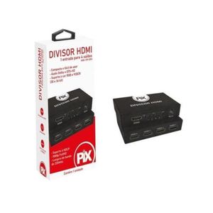 Divisor Hdmi 1.3 1 Entrada X 4 Saídas Chip Sce Preto Pix
