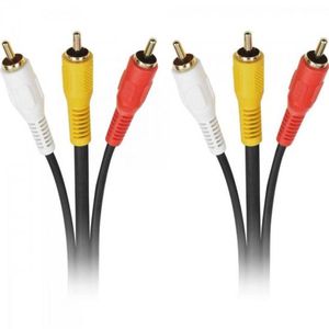 Cabo 3 Rca Macho X 3 Rca Macho Com Coaxial 1,8m Preto Storm