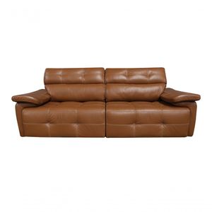 Sofá Retrátil E Reclinável De Couro Queen 2,40 M Brown - Mempra Design