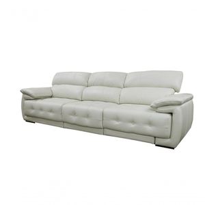 Sofá Retrátil E Reclinável De Couro Filipinas (3 Módulos) 3,60 M Off White - Mempra Design