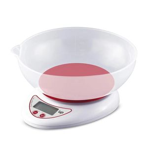 Balanca De Cozinha C-tigela 5kg Up Home Branco-vermelho Pilha