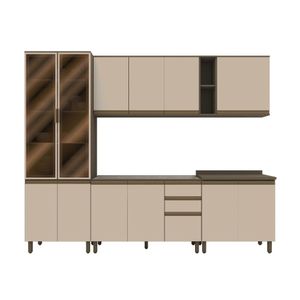 Cozinha Modulada 6 Peças Sem Tampo Connect Henn Duna/cristal