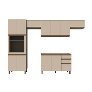 Cozinha Modulada 5 Peças Sem Tampo Connect Henn Duna/cristal