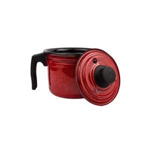 Leiteira Fervedor Esmaltado No 14 Vermelho Com Tampa 14L