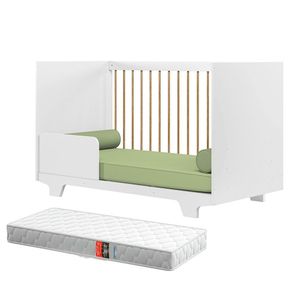 Mini Berço Cama Infantil Montessoriana Flocos Para Quarto Bebê Com Grade Proteção Lateral