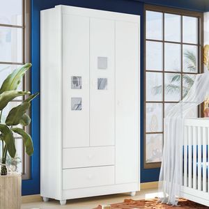 Roupeiro Life Flex Color Branco E Ypê Com Branco Tigus Baby