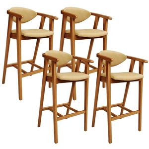 Kit 4 Banquetas Alta Para Cozinha Bancada Bar Sala De Jantar Fixa Cecília L02 Couríssimo Casco Fendi - Lyam Decor