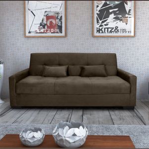 Sofa Cama Lavinia Matrix 3 Lugares Marrom