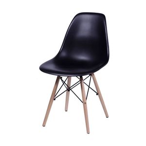 Cadeira Or-1102b Em Polipropileno Com Base Madeira Or Design Preto