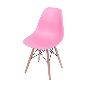 Cadeira Or-1102b Em Polipropileno Com Base Madeira Or Design Rosa