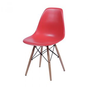 Cadeira Or-1102b Em Polipropileno Com Base Madeira Or Design Vermelho