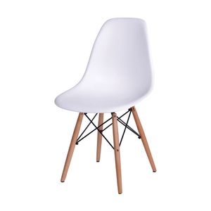 Cadeira Em Popipropileno Or-1102b Com Base Madeira Or Design Branco