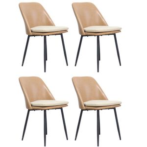 Kit 4 Cadeiras Quebec Com Assento Em Mdf E Base Em Aço Caramelo
