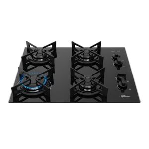 Fogao Cooktop 4 Bocas Fit Line Trempe Iron Fischer Preto Bivolt