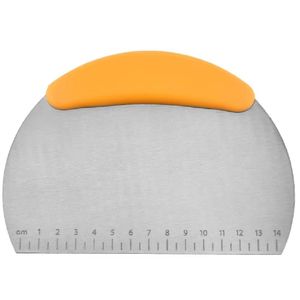 Cortador Pizza Manual Espatula Misturador Massas Paes Tortas Verdura Em Inox Com Regua Medidas Professional