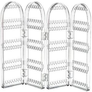 Organizador De Brincos Porta Joias Expositor Colar Correntes Arvore Bijuterias Suporte Dobravel 4 Compartimentos Acrilic