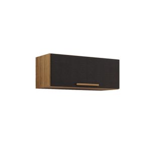 Armário Aéreo Geladeira New Valência 71cm Salleto Cinamomo Com Preto
