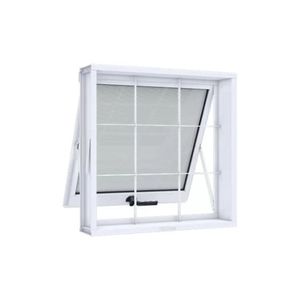 Janela Maxim- Ar Em Aço Com Grade Quadriculada 60x60 R120- Evidence - Branco