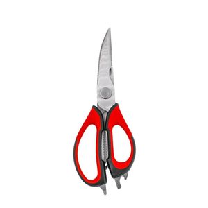 Tesoura Culinaria Para Casa Cozinha Corta Desossa Limpa Peixe Carne Frango 6 Em 1 Vermelho
