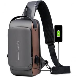 Pochet Masculina Com Cadeado à Prova Dágua Anti-roubo Cinza