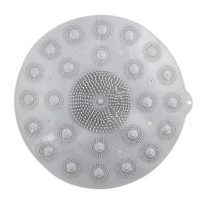 Tapete Antiderrapante Box Banheiro Lava Pes Massageador Com Ventosas Cinza