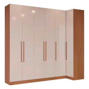Guarda-roupa Modulado Casal Canto Reto Bartira Lugano Avelã/cappuccino