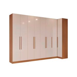 Guarda-roupa Modulado Canto Reto De Casal Bartira Lugano Avelã/cappuccino