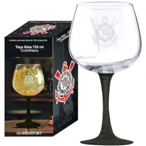 Taça Ibiza Corinthians Para Cerveja Globimport - 720ml Preto Com Transparente
