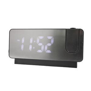 Relogio Alarme Led Espelhado Usb Com Projetor De Hora Preto
