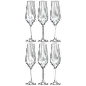 Conjunto De Taças Para Champanhe Bohemia Tulipa Optic Em Cristal 170ml - 6 Peças Transparente
