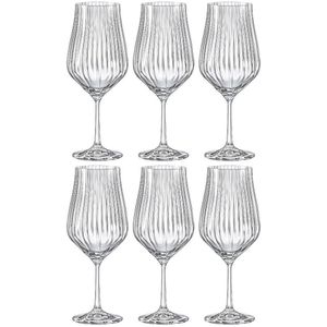 Conjunto De Taças Para água Bohemia Tulipa Optic Em Cristal 550ml - 6 Peças Transparente