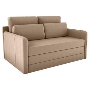 Sofá Cama Retrátil Martina 2 Lugares Com Braços Matrix Bege