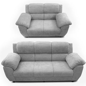 Sofá De 3 E 2 Lugares Cama Inbox Paris Com 202cm E 152cm Cinza Claro