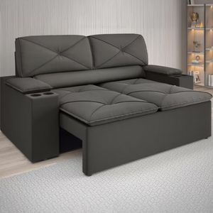 Sofá 2 Lugares Retrátil E Reclinável Velosuede Next Pop Dds Cinza