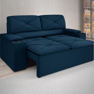 Sofá 2 Lugares Retrátil E Reclinável Velosuede Next Pop Dds Petróleo
